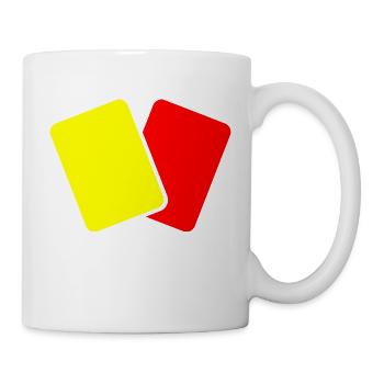 Carton rouge et jaune - Mug blanc - blanc - Droite