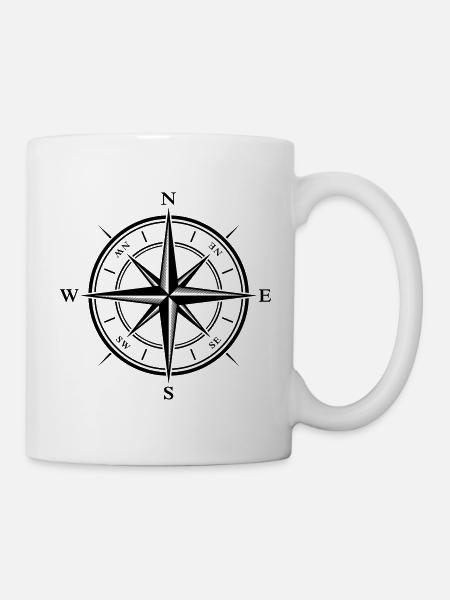 Windrose Camping Segeln Wohnmobil Island Stone See - Tasse - Weiß