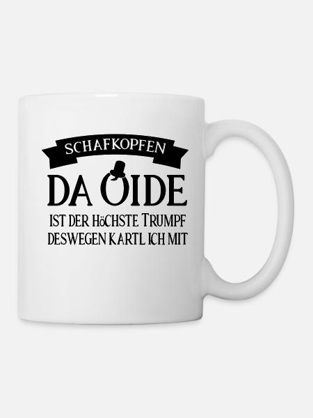 Schafkopfen - ohne da Oide geht nix - Tasse - Weiß