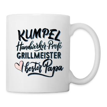 Papa, copain, artisan et maître grill - Mug blanc - blanc - Droite