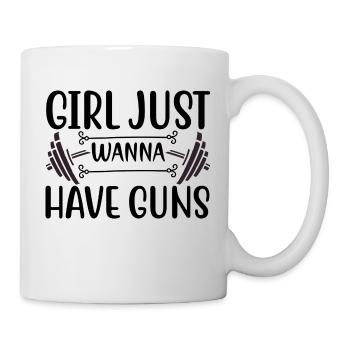 fille veux juste avoir des fusils - Mug blanc - blanc - Droite