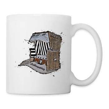 Lieblingsplatz im Strandkorb - Tasse - Weiß - Rechts