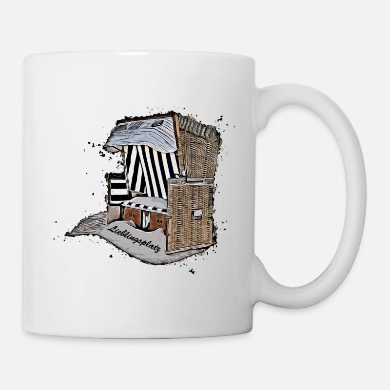Endroit préféré sur la chaise de plage - Mug blanc - blanc
