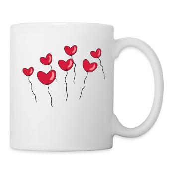 Ballons en forme de cœur - Mug blanc - blanc - Droite