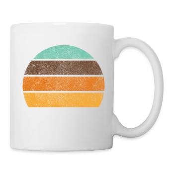 Fond arc-en-ciel rétro soleil coucher de soleil - Mug blanc - blanc - Droite