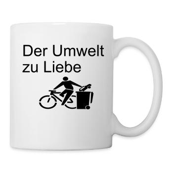Der Umwelt zu Liebe-fahrrad-bike-umwelt-geschenk - Tasse - Weiß - Rechts