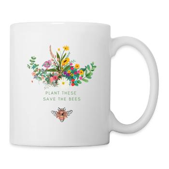 Fleurs et abeilles - Plantez-les pour sauver les abeilles - Mug blanc - blanc - Droite