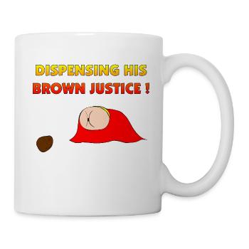Flying Bum (Diagonale) - mit Text - Tasse - Weiß - Rechts