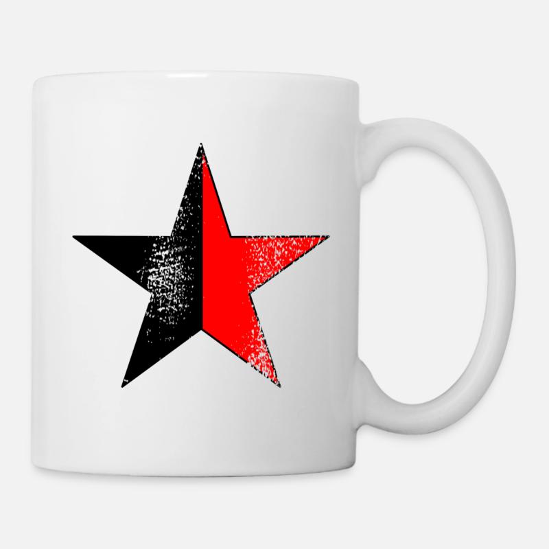 Étoile noir-rouge - Mug blanc - blanc