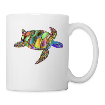 Schildkröte / REGENBOGEN-TURTEL - Tasse - Weiß - Rechts