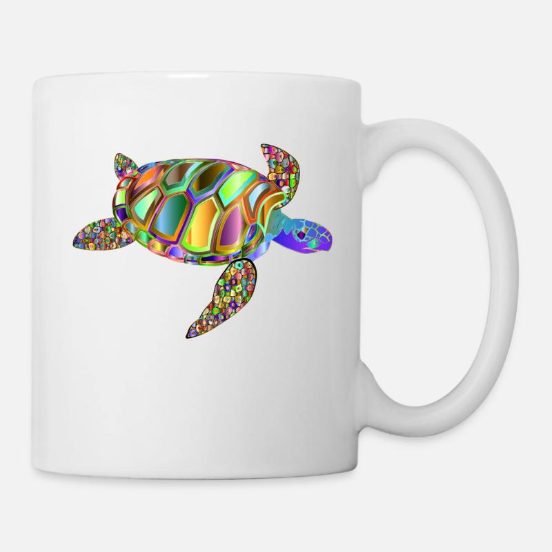 turtle / RAINBOW TURTLE - Mug - white