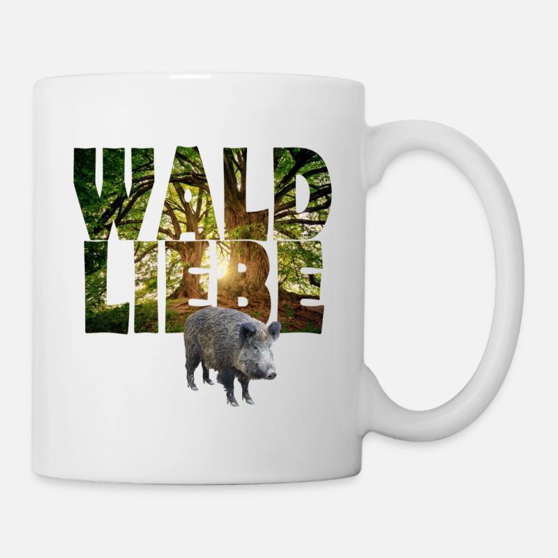 waldliebe mit wildschwein - Tasse - Weiß