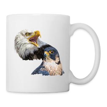 Weißkopfseeadler und Wanderfalke - Tasse - Weiß - Rechts