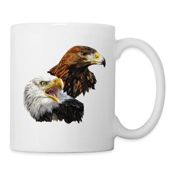 Weißkopfseeadler und Steinadler - Tasse - Weiß - Rechts