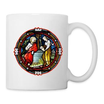 kirchenfenster heiliger am brunnen - Tasse - Weiß - Rechts