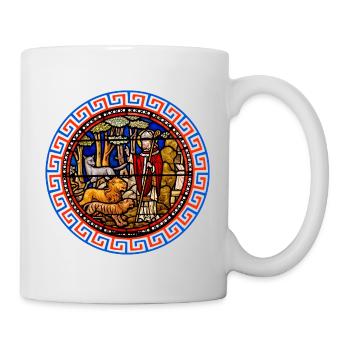 kirchenfenster heiliger mit tieren - Tasse - Weiß - Rechts