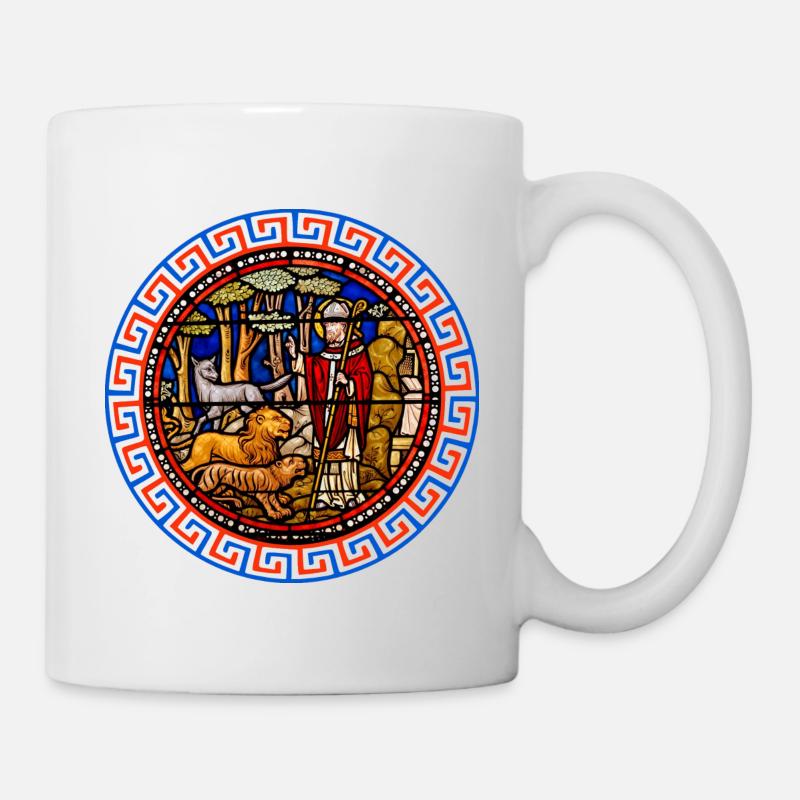 vitrail avec des animaux - Mug blanc - blanc