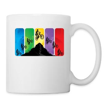 Saut VTT | VTTistes de descente | vélo de montagne - Mug blanc - blanc - Droite
