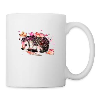 Hérisson en quête de nourriture - Mug blanc - blanc - Droite