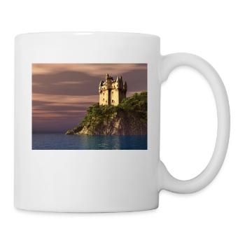 Schottisches Schloss am Meer - Tasse - Weiß - Rechts
