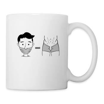 Mask required memes with the nose and penis - Mug - white - Right