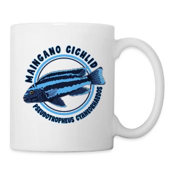 Cichlide Maingano Buntbarsch Malawi Mbuna Aquarium - Tasse - Weiß - Rechts