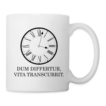 while it is postponed Latin black - Mug - white - Right