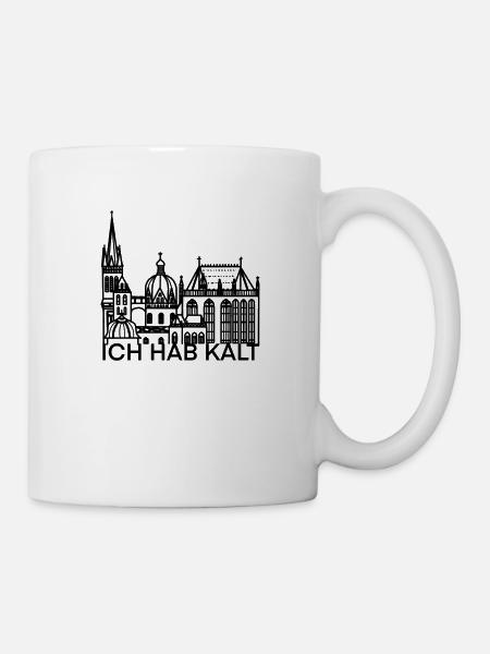 Stadt Aachen „ich hab kalt“, Dom - Tasse - Weiß
