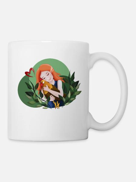 Mädchen liebt Hühner - Tasse - Weiß