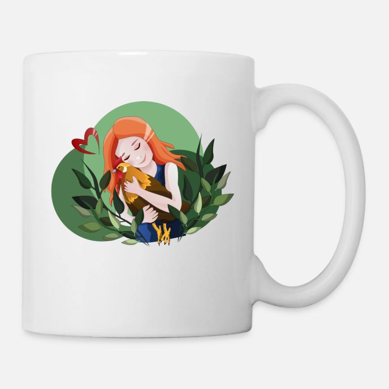 Mädchen liebt Hühner - Tasse - Weiß