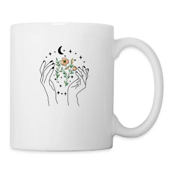 Notre terre, la nature, les fleurs, la lune et les étoiles - Mug blanc - blanc - Droite