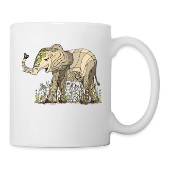 l'éléphant - Mug blanc - blanc - Droite