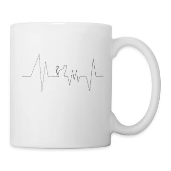 Chat coeur sommeil vintage chat amour coeur - Mug blanc - blanc - Droite