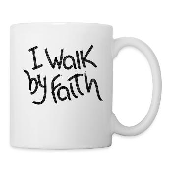 I walk by faith - Mug - white - Right