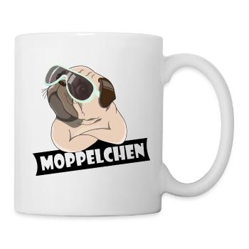 Moppelchen Kosename Spitzname Geschenk Hund Mops - Tasse - Weiß - Rechts