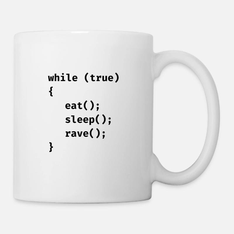 Eat, sleep, rave - Tasse - Weiß