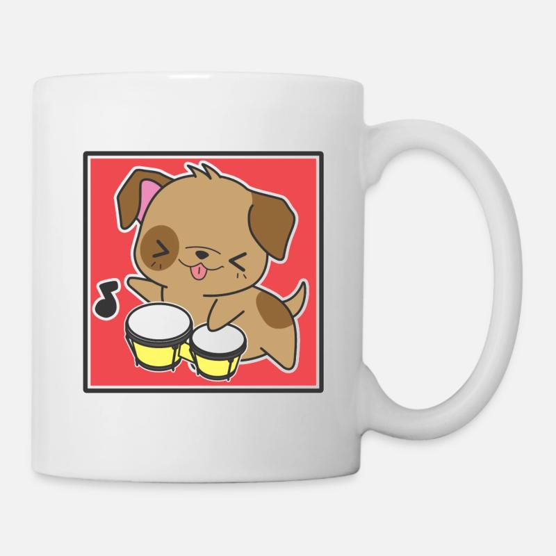 Dog with bongos - Mug - white