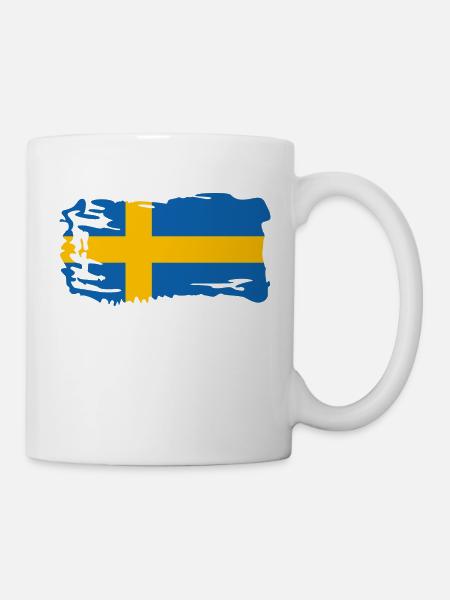 Drapeau Suède Scandinavie Malmo Sverige - Mug blanc - blanc