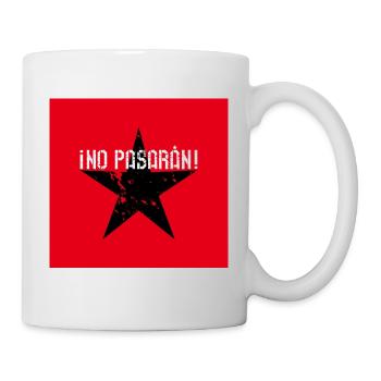 02 No Pasaran Stern Maske Mundschutz rot schwarz - Tasse - Weiß - Rechts