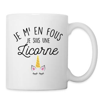 JE M EN FOUS JE SUIS UNE LICORNE - Mug blanc - blanc - Droite