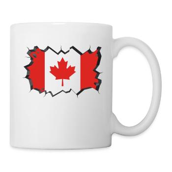 Drapeau du Canada Feuille d'érable Feuille d'érable Canada - Mug blanc - blanc - Droite