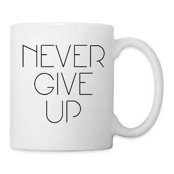 n'abandonne jamais, n'abandonne jamais de dire anglais - Mug blanc - blanc - Droite