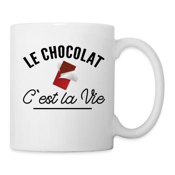 Le chocolat c'est la vie - t-shirt humour chocolat - Mug blanc - blanc - Droite