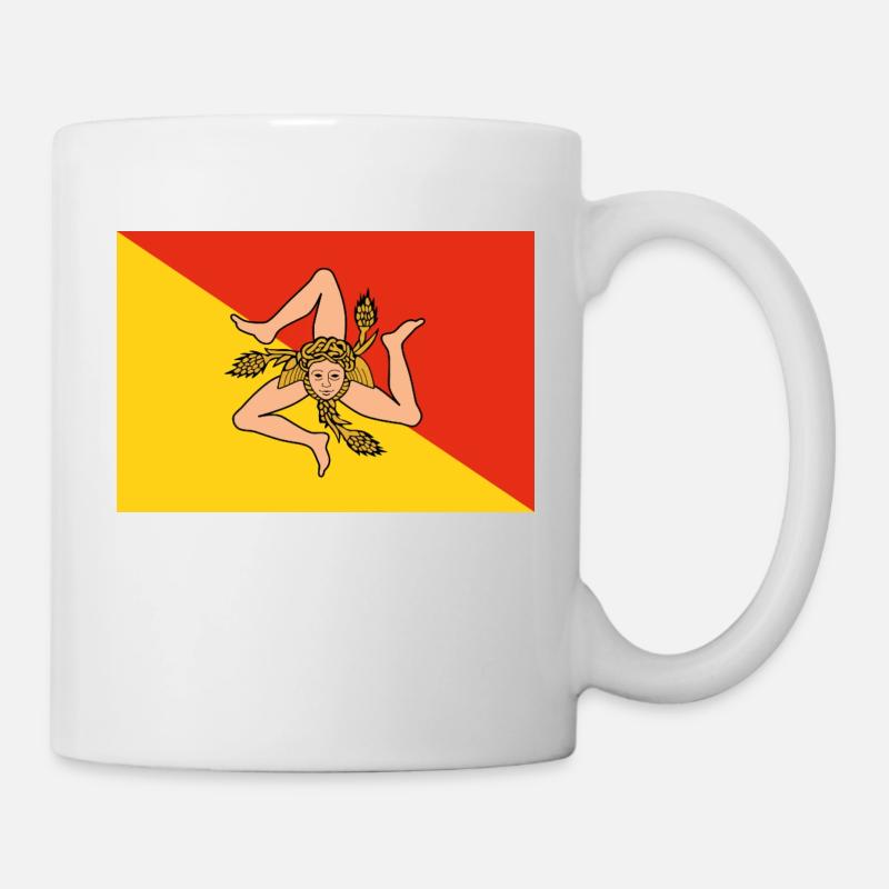 Sicile Drapeau Italie Palermo Trinacria Italia - Mug blanc - blanc