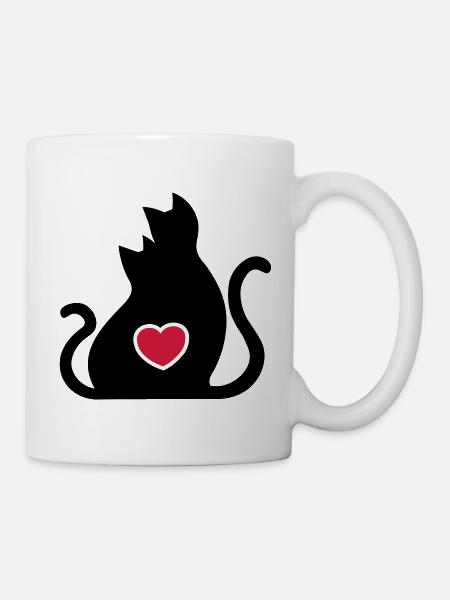 Chats amoureux / Chats amoureux / - Mug blanc - blanc