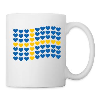 Schweden Flagge Herzen Schwedische Fahne Urlaub - Tasse - Weiß - Rechts