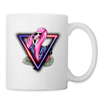 Flamingo Pink Sunglasses Summer Sun Cool - Mug - white - Right