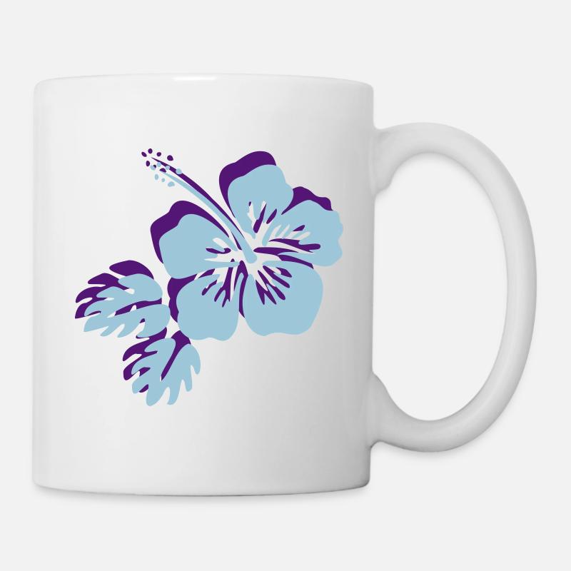 Fleur d'hibiscus fleur d'hibiscus fleur fleur - Mug blanc - blanc