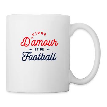 VIVRE D'AMOUR ET DE FOOTBALL - Mug blanc - blanc - Droite