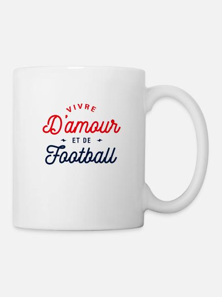 VIVRE D'AMOUR ET DE FOOTBALL - Mug blanc - blanc